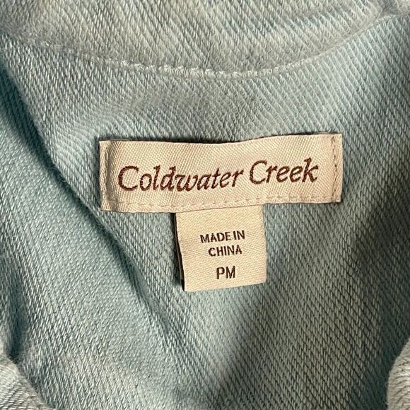 COLDWATER CREEK denim Blue Jean JACKET embroidered Stretch PM - Picture 11 of 13
